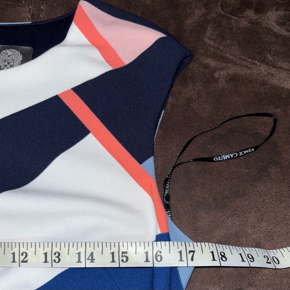 Vince Camuto  Printed Sheath Dress in Pink, Blue, and White - Picture 7 of 13